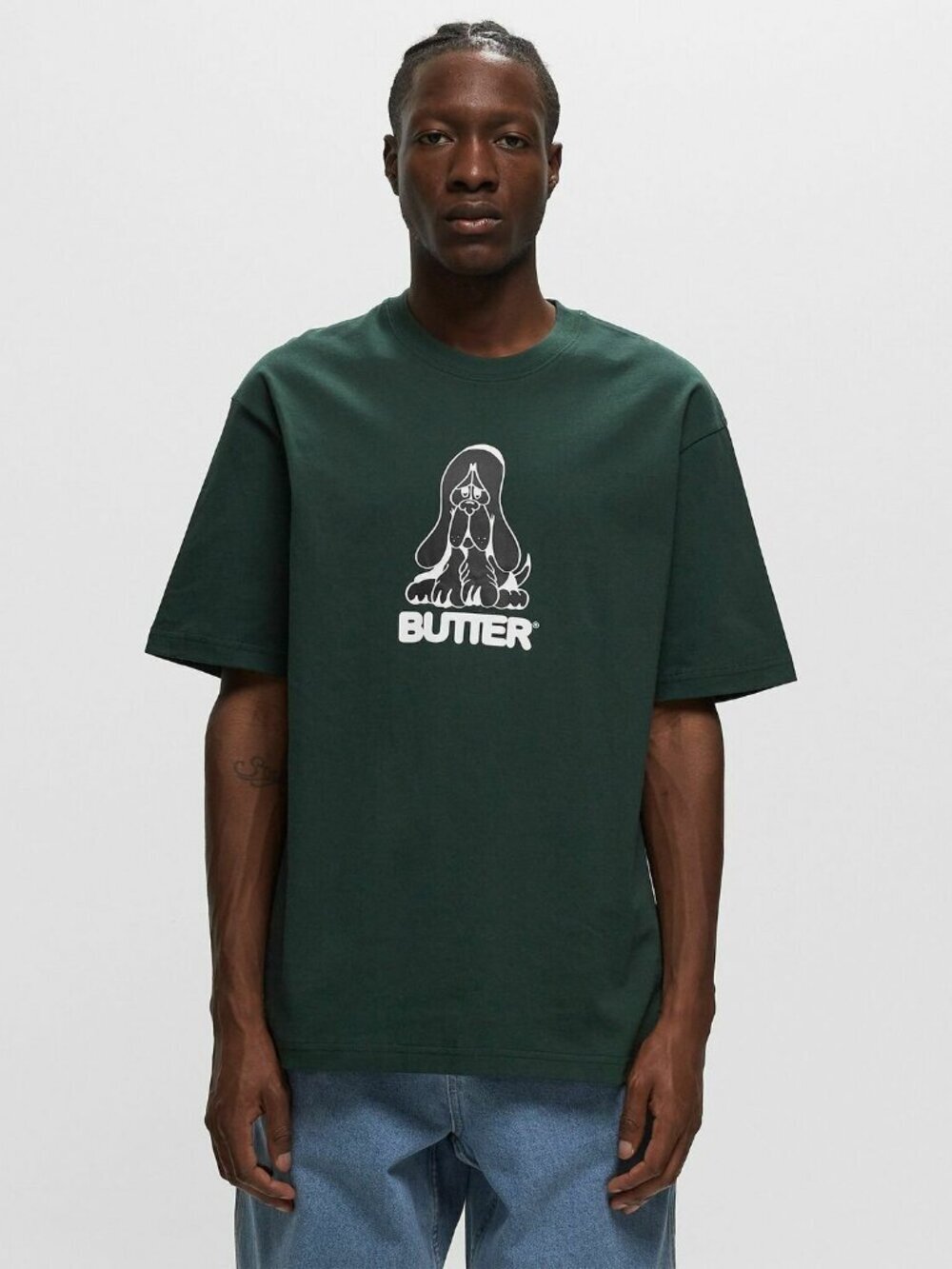 Butter Goods Hound Dog Graphic Tee Forest Green Size Small Like New